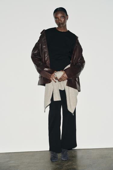 Zara Топ из интерлока с линиями вытачек