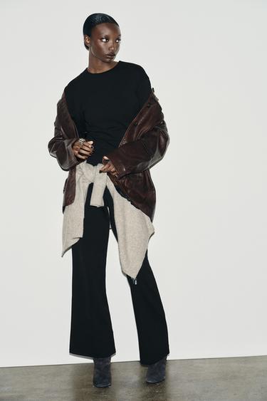 Zara Брюки с широкими штанинами из интерлока