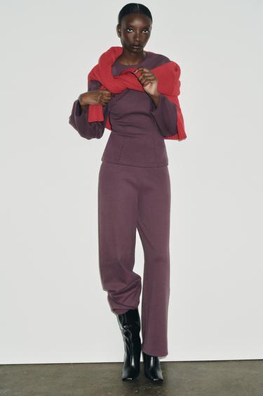 Zara Брюки с широкими штанинами из интерлока