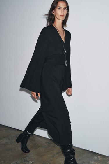 Zara Платье миди с поясами коллекции ZW