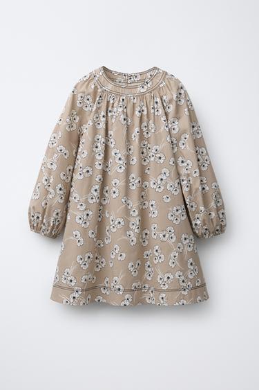 Zara Платье с цветочным принтом