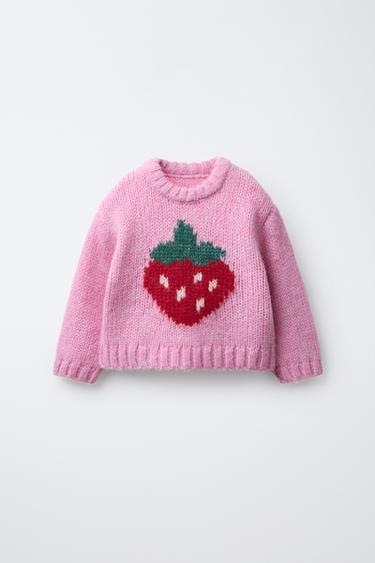 Zara Свитер из смесовой шерсти с принтом «фрукты» купить с доставкой.