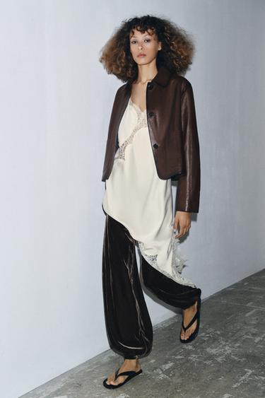 Zara Минималистичная кожаная куртка ZW COLLECTION LIMITED EDITION