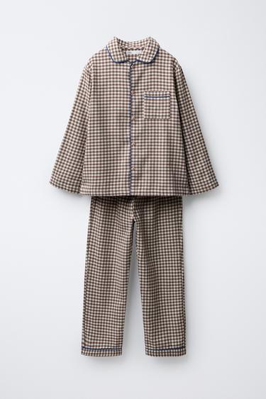 Zara 6-14 лет/фланелевая пижама в клетку виши