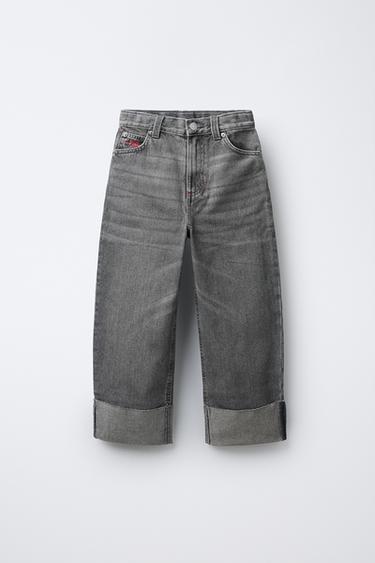 Zara Джинсы WIDE LEG с вышивкой