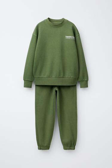 Zara Комплект из толстовки и брюк-джоггеров GARMENT DYE купить с доставкой.