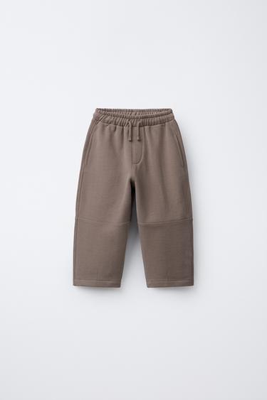 Zara Брюки из мягкой ткани прямого кроя с рельефным логотипом
