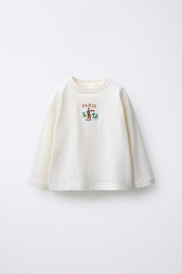 Zara Лонгслив с вышивкой купить с доставкой.