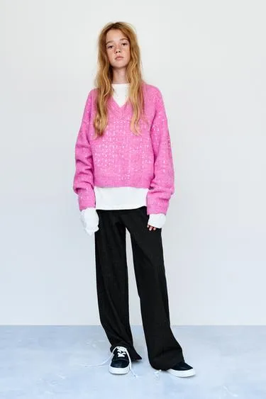 Брюки WIDE LEG в тонкую полоску с блеском