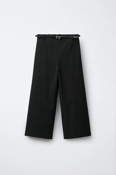 Брюки-кюлоты с поясом- Заказать в России