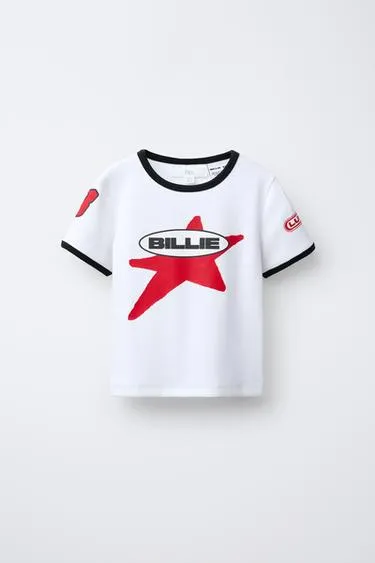 Футболка в рубчик с принтом BILLIE EILISH ® LASH MUSIC ©