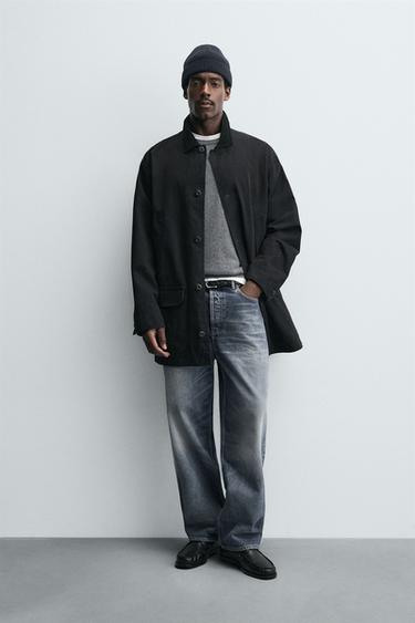 Zara Джинсовый тренч с комбинированным воротником купить с доставкой.