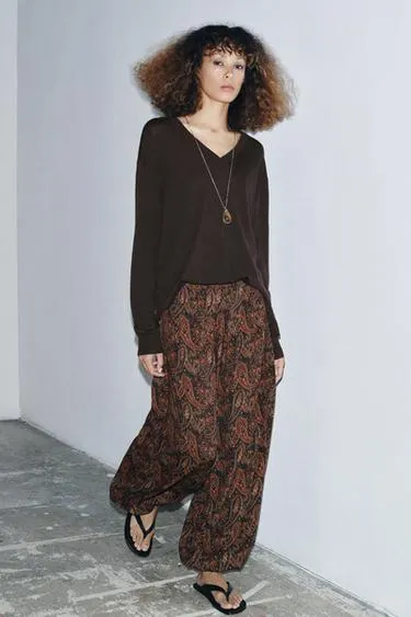 Брюки-аладдины с узором пейсли — ZW COLLECTION