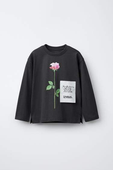 Zara Футболка с балетной тематикой и фотопринтами