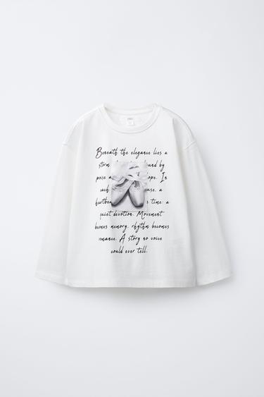 Zara Футболка с балетной тематикой и фотопринтами