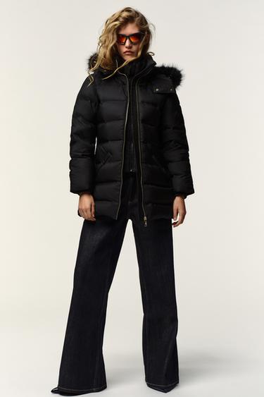 Zara Пуховик WATER REPELLENT WINDPROOF с капюшоном