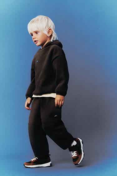 Zara Толстовка с капюшоном из флиса с логотипом