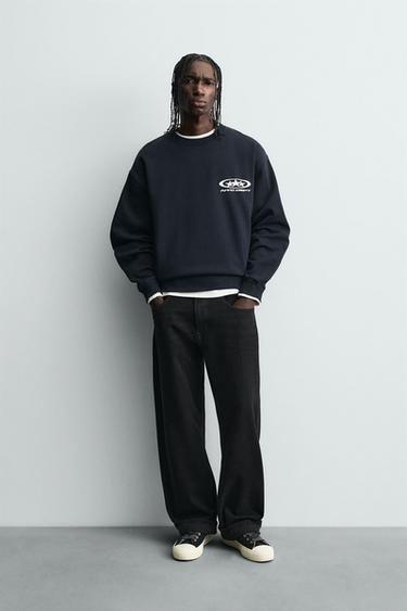 Zara Толстовка с комбинированным принтом купить с доставкой.
