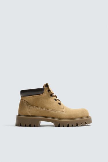 Zara Кожаные ботинки на объемной подошве