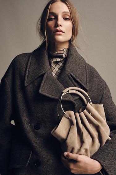 Zara Жесткая замшевая сумка-мешок