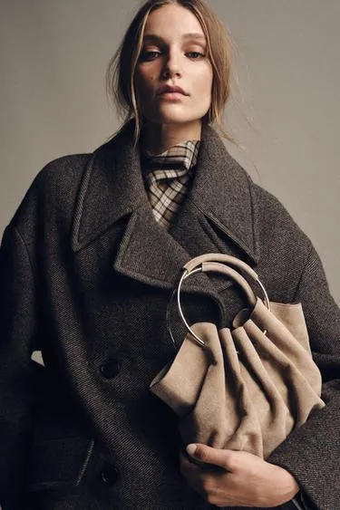 Жесткая замшевая сумка-мешок- Заказать в России