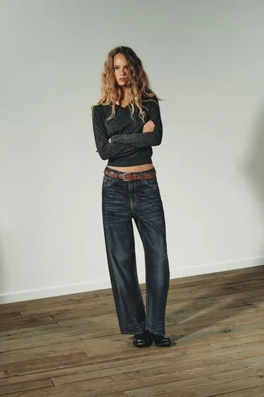 Джинсы TRF BAGGY с разрезами и средней посадкой- Заказать в России