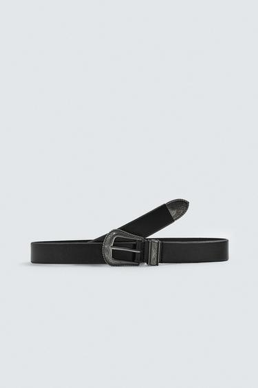 Zara Кожаный ремень в винтажном стиле купить с доставкой.