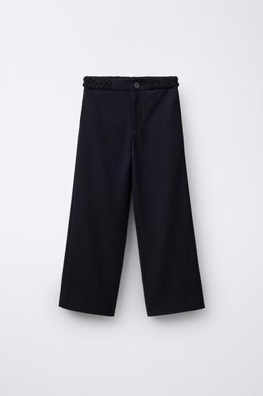 Zara Брюки WIDE LEG с плетеным декором