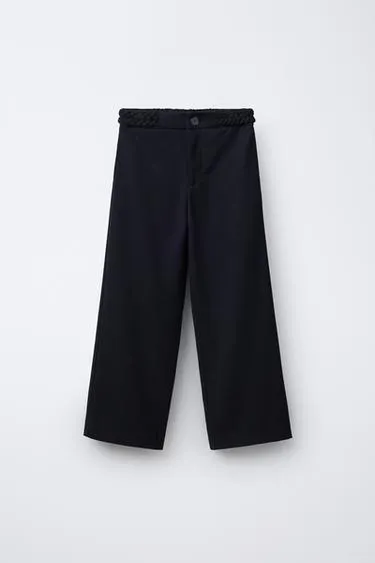 Брюки WIDE LEG с плетеным декором