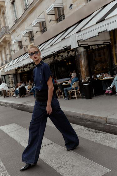 Zara Рубашка с контрастными пуговицами