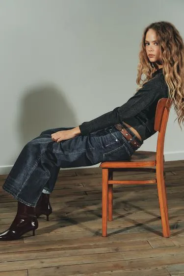 Ботильоны на среднем каблуке из лакированной кожи- Заказать в России