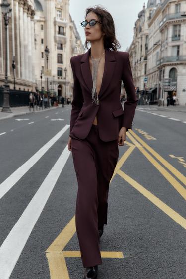 Zara Приталенный блейзер с подплечниками