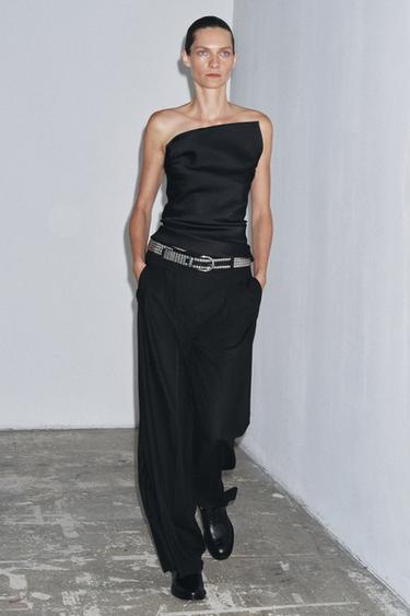 Zara Широкие брюки с защипами — ZW COLLECTION