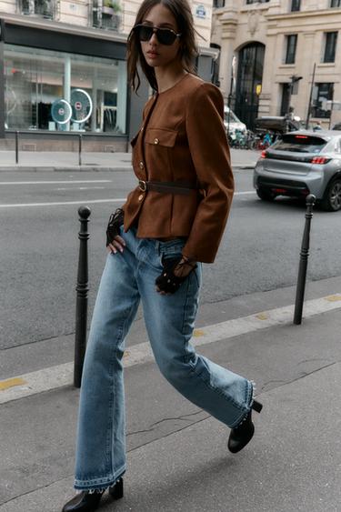 Zara Блейзер из искусственной замши с поясом купить с доставкой.