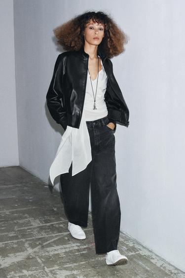 Zara Зауженные джинсы с высокой посадкой — ZW COLLECTION купить с доставкой.