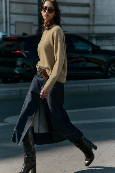 Zara Однотонный свитер из смесовой шерсти