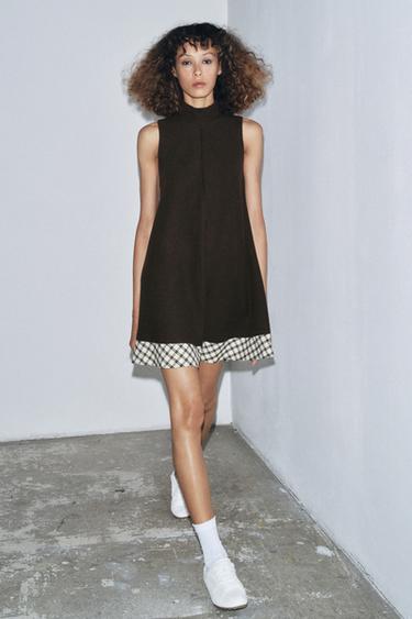 Zara Короткое платье в клетку