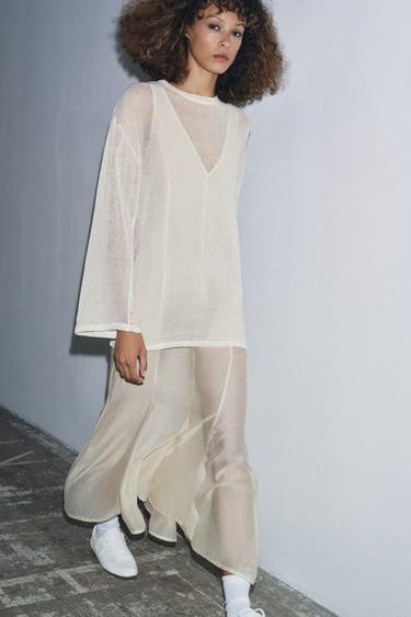 Zara Длинное комбинированное платье купить с доставкой.