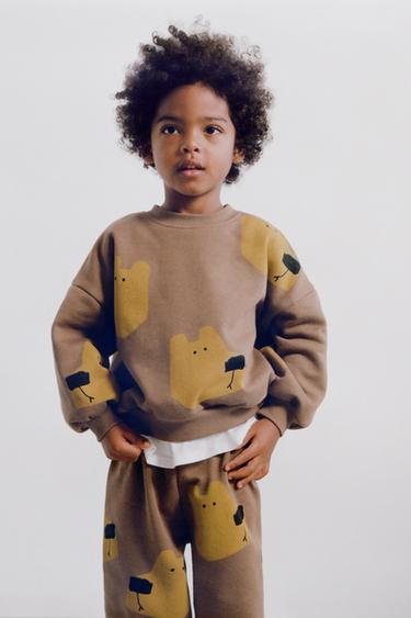 Zara Комплект из толстовки и брюк-джоггеров «медведи»