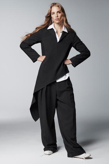 Zara Брюки с защипами и полосками — ZW COLLECTION купить с доставкой.