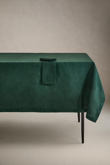 Zara Рождественский хлопковый жаккардовый скатерть с ветками