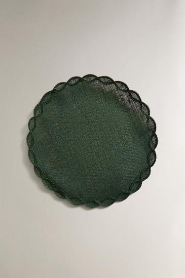 Zara Рождественский плетеный коврик из рами с цепочкой купить с доставкой.