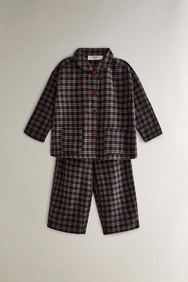 Zara Набор детских рождественских фланелевых пижам в клетку (набор из 2 шт.)
