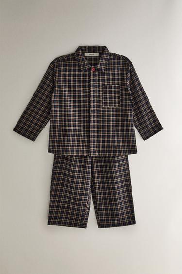 Zara Детский набор пижам из фланели с рождественской клеткой (набор из 2 шт.)