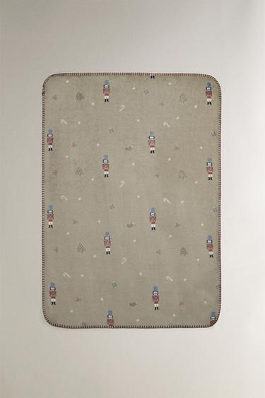 Zara Детский плед с рождественским ореховым щелкунчиком из флиса