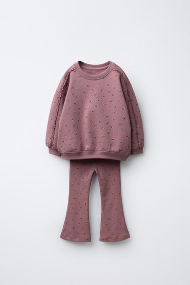 Zara Комплект из толстовки и легинсов с цветочным принтом