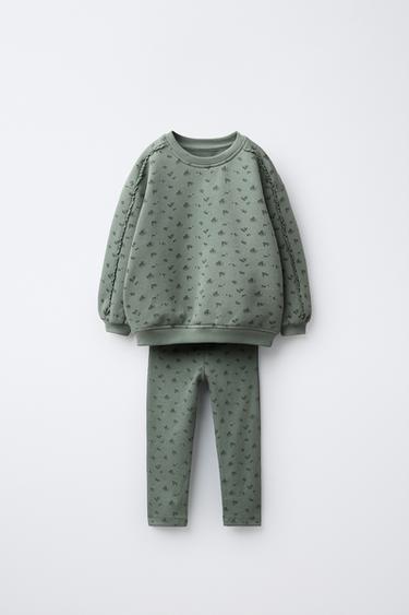 Zara Комплект из толстовки и легинсов с цветочным принтом купить с доставкой.