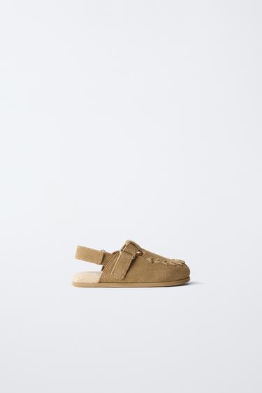 Zara Клоги из натуральной кожи BAREFOOT купить с доставкой.