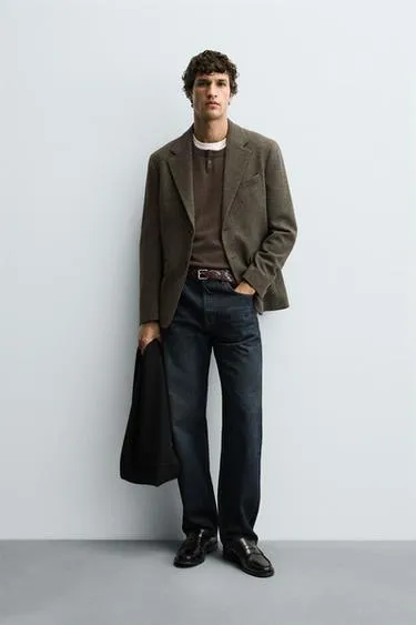 Блейзер из 100% шерсти с рельефным узором