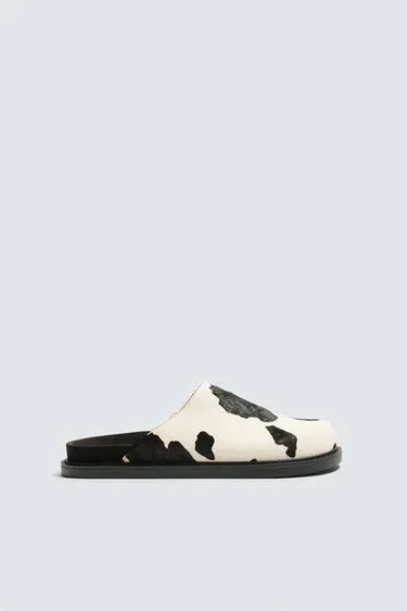 Деревянные сабо из кожи и овечьей шерсти- Заказать в России